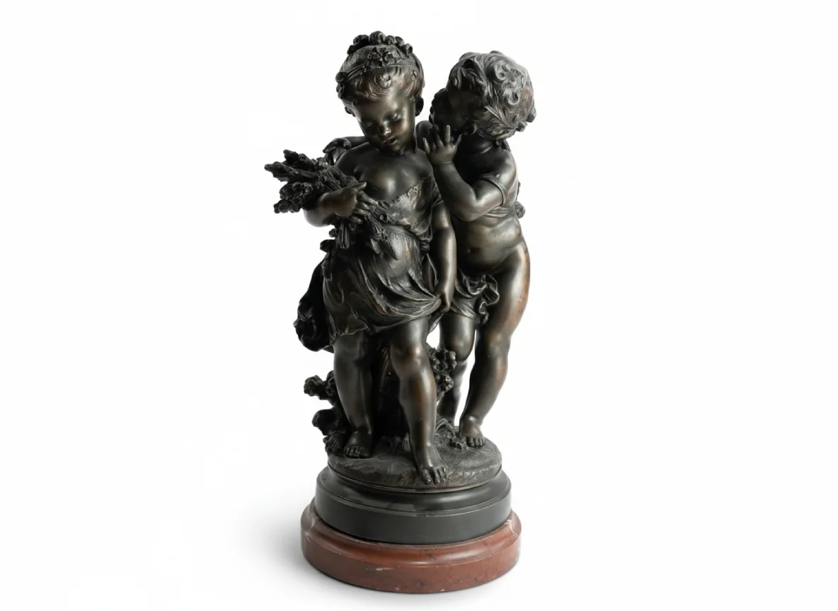 Auguste Moreau (S XIX - S XX). Bronce. _ Deux Enfants